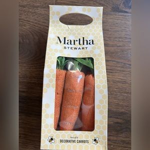 NIB Martha Stewart Fabric Orange Carrots Easter Spring Set Of 6